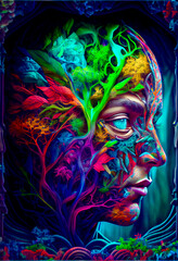 Fototapeta premium Generative AI abstract render of the love of nature