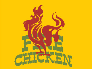 rustic fire chicken logo, hen flame hot symbol vector icon illustration, modern gradient logo , fast food restaurant app icon