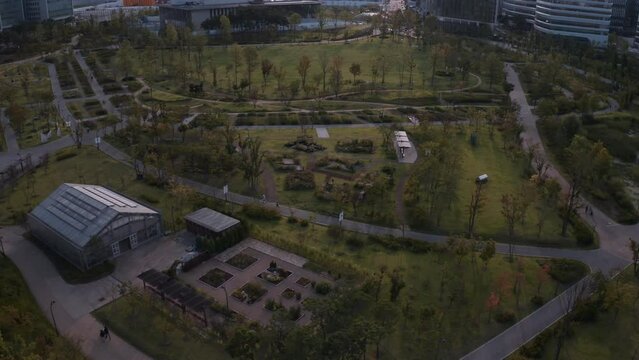 [korea drone footage] seoul city landscape, kimpo, pork