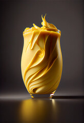Generative AI render of a yellow smoothie