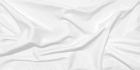 Obraz premium White wrinkled fabric. Light drape background. Picturesque folds. Vector design art