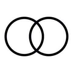 venn diagram line icon