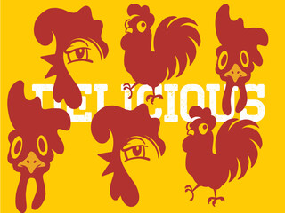 rustic fire chicken logo, hen flame hot symbol vector icon illustration, modern gradient logo , fast food restaurant app icon