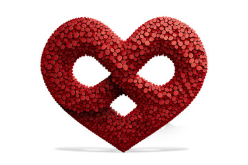 coeur et symbole infini unis dans une seule forme - fond transparent - rendu 3D