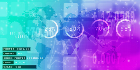 Obraz premium 2d illustration world map abstract background