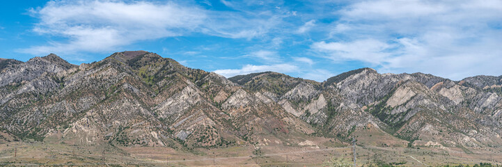 Fototapeta na wymiar Mountain Range from Interstate 15 in Tremonton, Utah