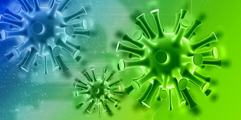 3d render Corona virus microscopic view