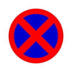 Obraz premium No Parking and Stopping Sign with Transparent Background