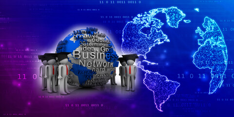 3d illustration Business Network concept