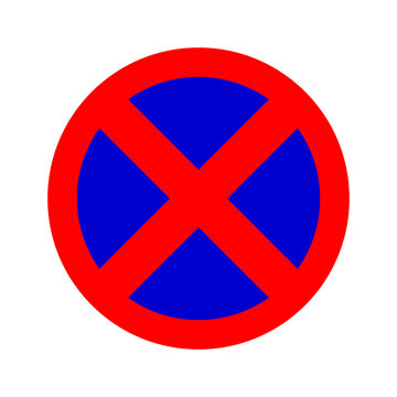 No Parking and Stopping Sign with Transparent Background