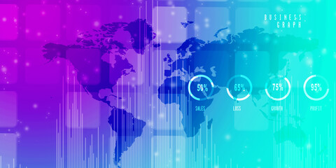 2d illustration world map abstract background