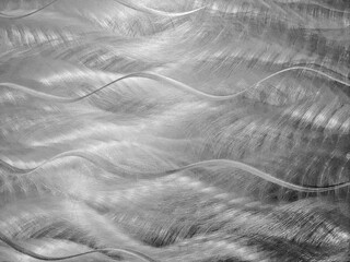 Silver metal wavy abstract texture with gradient lighting
