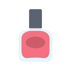 Red nail polish. Nail lacquer isolated on white background