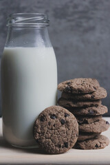 Glass of milk and cookies 