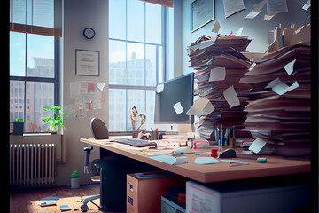 Generative AI abstract render of an occupational burnout