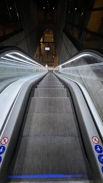 Modern moving escalator in Kopenhagen