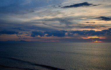 France - Sunset - Ocean - Clouds - Blue.