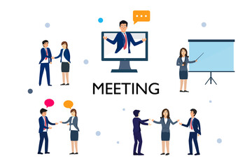 Fototapeta na wymiar business people in meeting set. isolated on white background