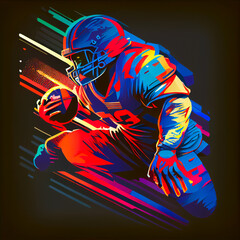 Playing American football, concept art, ball, competition, game, illustration, cartoon