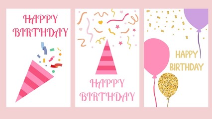 Birthday greeting card templates design.