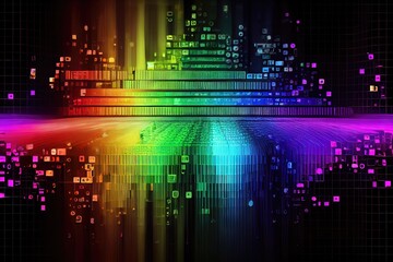 Polychromatic electric rainbow. Colorful polychromatic electricity in a broad spectrum for autism spectrum and LGBTQIA representation. Generative AI