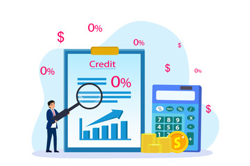 Credit sale percentage with graph and calculator