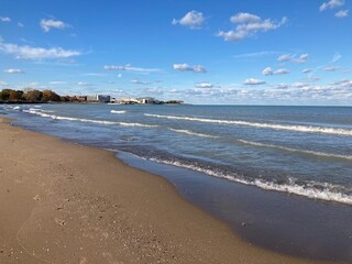 sandy beach, Lake Michigan, IL, 