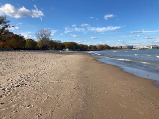 sandy beach, Lake Michigan, IL, 