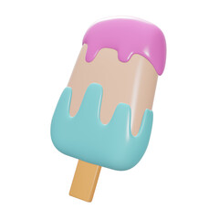 3d rendering. Ice creem on a white background