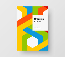 Isolated mosaic shapes catalog cover template. Abstract front page A4 design vector layout.