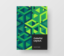 Simple book cover A4 vector design layout. Minimalistic mosaic hexagons banner illustration.