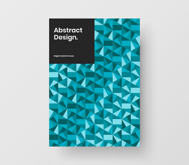 Vivid poster A4 vector design template. Premium geometric pattern book cover layout.