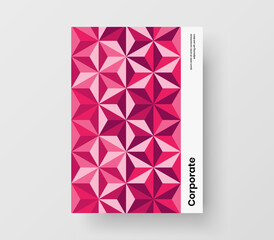 Clean annual report vector design illustration. Trendy mosaic hexagons corporate identity template.