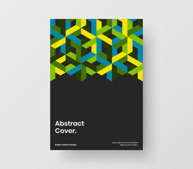 Fresh geometric tiles corporate brochure template. Amazing annual report vector design concept.