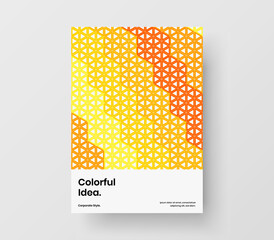 Unique cover A4 vector design template. Abstract geometric pattern pamphlet concept.