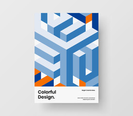 Simple flyer vector design illustration. Clean geometric pattern booklet layout.