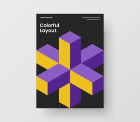 Creative mosaic tiles company brochure layout. Premium booklet vector design illustration.