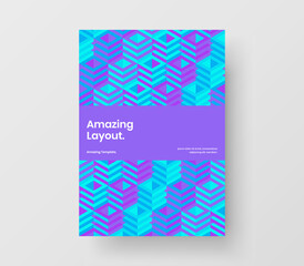 Modern front page A4 vector design concept. Minimalistic mosaic hexagons brochure illustration.