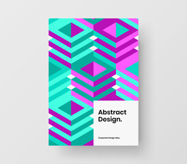 Abstract geometric hexagons banner concept. Vivid poster A4 vector design template.