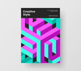 Colorful company cover A4 vector design illustration. Isolated geometric shapes corporate identity template.