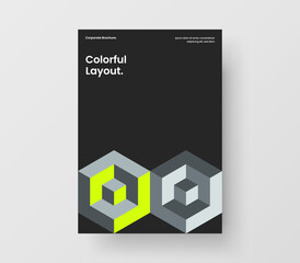Creative pamphlet vector design concept. Original geometric tiles company identity template.