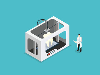 Dentist makes tooth artificial with a 3D printer