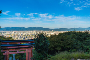 京都伏見稲荷大社から見る京都の街並み