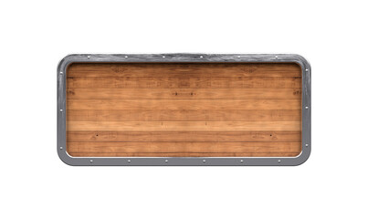 Wooden board with metal edge