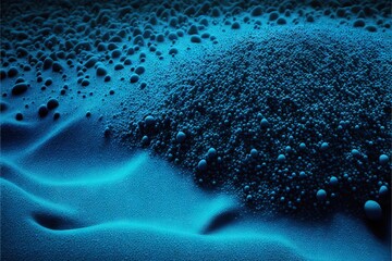 a blue background with bubbles and water droplets on it. Generative AI