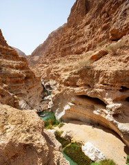 Flusslauf durch die Schlucht des Wadi Shab,Oman