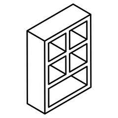 An icon of shelves in flat isometric design available for instant download 