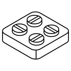 An editable design icon of pills strip 