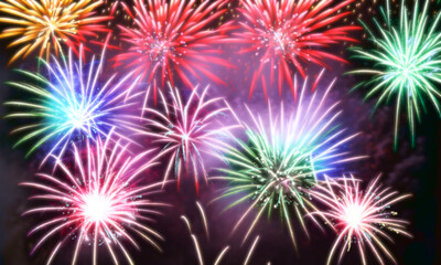 Firework show - digital illustration
