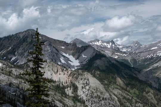 Huge mountains in the Rockies from the mount Fernie